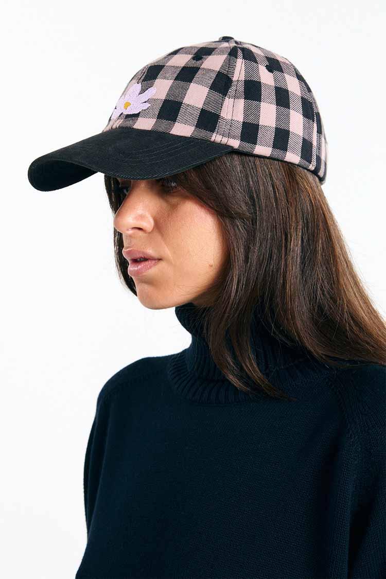 Suite13Lab Runa Cap Check Unisex bestickte Cap schwarz weiß